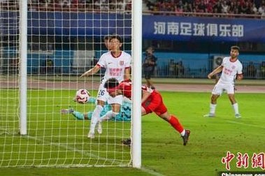 中超：河南1-1英博，古斯塔沃破门，杨铭锐扳平